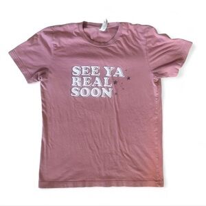 Pink “See Ya Real Soon” Short-Sleeve Unisex T-Shirt Size M, Mickey, Disney Shirt